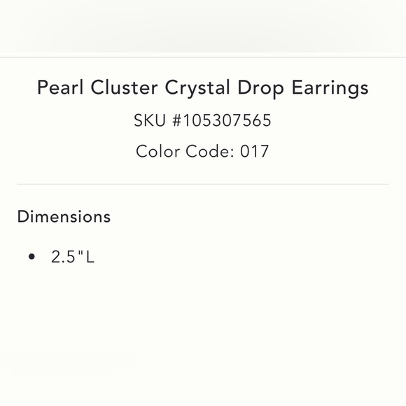 Anthropologie pearl Cluster Crystal drop Earring - Picture 6 of 11